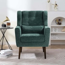 Modern Chenille Accent Chair w/Pillow - Blackish Green - $165.99