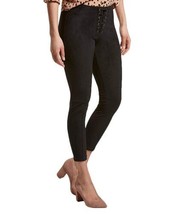 HUE Womens Lace Up Suede Skimmer Leggings Color Black Size X-Small - £29.95 GBP