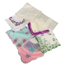 Vintage Handkerchief Collection - Floral &amp; Embroidered Designs Cotton &amp; ... - $18.77