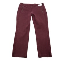 Loft Pants Womens 10 Maroon Marisa Skinny High Rise Ankle Cropped Zip Pockets - £20.89 GBP