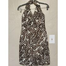 Jones New York Stretch Signature Brown &amp; White Floral Dress Size 4 - $363.21 MXN