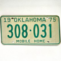 1975 United States Oklahoma Base Mobile Home License Plate 308-031 - $18.80