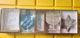 5pc Target Wooden Blocks Hanukkah Decorations Props Dreidel Menorah Star - £3.94 GBP