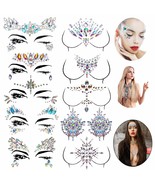 10 sets Face Gems Stickers Body Jewelry Stickers Crystal Tattoo Stickers... - £28.65 GBP
