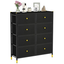 Floor Dresser Storage Organizer with 5/6/8 Drawers with Fabric Bins and Metal Fr - £69.96 GBP
