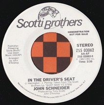 John Schneider 45 RPM In the Driver&#39;s Seat - Scotti Brothers ZS5-03062 (1982) - £9.59 GBP