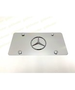 3D Mercedes Benz Logo Emblem Silver Aluminum Chrome Metal Front License ... - £22.38 GBP