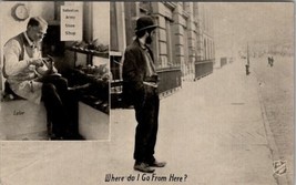 Now &amp;  Later Salvation Army Bum on Street Now Runs Shoe Shop Postcard X17 - $8.95