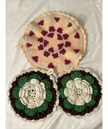 3 Crocheted Pot Holder Place Mat Pre-owned - €10,14 EUR