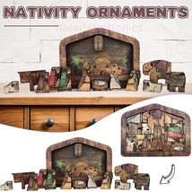 Wooden Jesus Fun Puzzles Nativity Puzzle Set For Adults Kids Desk Decor Figurine - £13.46 GBP