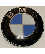 BMW 82mm Bonnet Boot Hood Trunk Emblem Badge Round Black Base - $18.10