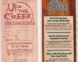 Up The Creek Fish Camp &amp; Grill Menus Alcoa Tennessee 2002 - £14.24 GBP