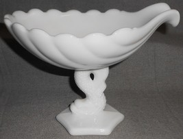 VINTAGE Westmoreland DOLPHIN PATTERN Milk Glass COMPOTE - £31.60 GBP