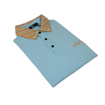Men Sports Shirt PAZO by DE-NIKO Short Sleeves Cotton Polo Shirt DBK2303 Blue image 2