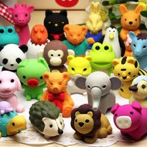 60Pcs Animal Erasers Desk Pets for Kids Pencil Bulk Puzzle Erasers Toys Gifts fo - £24.88 GBP