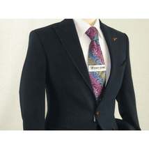 Mens Suit Turkey Flannel Jacket Peak Lapel One Button 20-02 Navy Wessi JValintin image 3