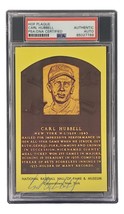 Carl Hubbell Signed 4x6 New York Giants Hall Of Fame Plaque Card PSA/DNA - £61.48 GBP