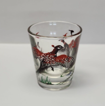 Vintage 1950s MCM Hazel Atlas Shot Glass - Pheasants - £4.63 GBP