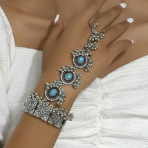 Vintage Silver Tassel Bracelet  Ring Set for Women - £36.45 GBP