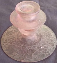 Beautiful Vintage Pressed Amethyst Glass Candlestick Holder – GRAPES &amp; LEAVES - £31.31 GBP