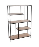 H&amp;S Collection 4-tier Standing Shelf 76x30x116 cm Natural and Black - £88.64 GBP