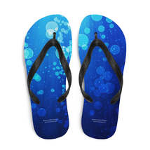 Autumn LeAnn Designs® | Adult Flip Flops Shoes, Blue Water Bubbles - £19.61 GBP