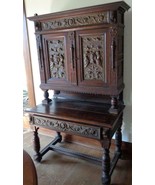 Jacobean Revival Breakfront Cabinet – Hand Crafted Copper Panels – Lion ... - $6,164.43 CAD