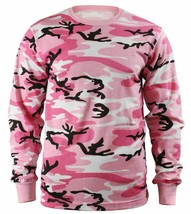 Small Long Sleeve Tshirt PINK CAMO Camouflage Tee Shirt Military Rothco 8497 S - £11.00 GBP