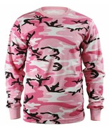 Small Long Sleeve Tshirt PINK CAMO Camouflage Tee Shirt Military Rothco ... - £11.00 GBP