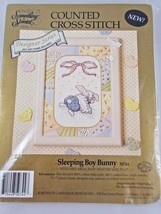 Counted Cross Stitch Sleeping Boy Bunny Kit 50744 Candamar Designs New - $8.95