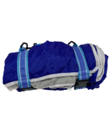 Logomark Camp Beach Bum Picnic Blanket Blue 56x22 Fleece Nylon Carry Straps - £14.00 GBP