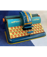Vtg Unique Art MFG Co Inc Typewriter Tin Litho Children&#39;s Toy Portable - £23.49 GBP