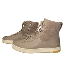 Vince Rowan Padded Lace Up Platform Shoe Women 7 Tan High Top Sneaker Le... - $34.30
