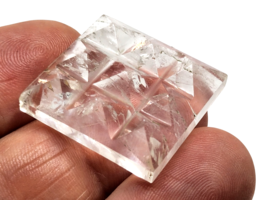 Quartz Pyramid 9 Point Gemstone Vastu Plate Crystal Feng Shui Healer &amp; Bag Gift - £20.36 GBP