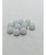 Lot Of (10) Chinese Checkers White Glass Marble Replacements - $20.36 CAD
