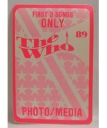 THE WHO / PETE TOWNSHEND - VINTAGE ORIGINAL CLOTH TOUR BACKSTAGE PASS *L... - $186.40 MXN