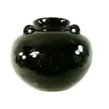 Vase Planter Pot Ceramic Pottery Brown Raised Loops - £37.96 GBP