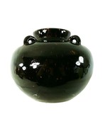 Vase Planter Pot Ceramic Pottery Brown Raised Loops - $48.47
