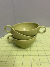 Lot of 3 - Vintage 60’s Melamine Melmac Avocado Green Cups Coffee Mugs Tea Cups - £11.73 GBP