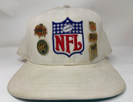 Rare Vintage NFL Draft 1990 1991 1992 1986 1987 pin￼s on NFL White New Era Hat - £145.08 GBP