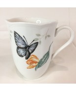 New Lenox Coffee Cup 12oz Butterfly Meadow Blue Mug With Scallop Rim &amp; Tag - £11.63 GBP