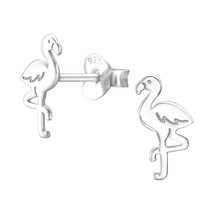 Silver Flamingo 925 Silver Stud Earrings - £11.19 GBP