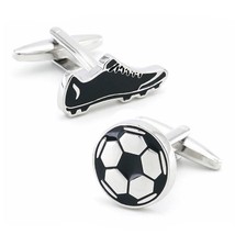 Soccer Player Cufflinks Shoe And Ball Sports Football Futsal New With Gift Bag - £10.13 GBP