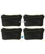 (4) Black Double Braided 3/8&quot; x 20&#39; ft HQ Boat Marine DOCK LINES Mooring... - £40.70 GBP