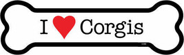 I Heart (Love) Corgis Dog Bone Car/ Fridge Magnet  2&quot;x7&quot; USA Made Waterp... - $4.99