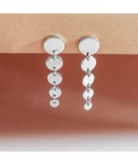 Sterling Silver Cascading Circle Post Earrings 36x9mm - €84,98 EUR
