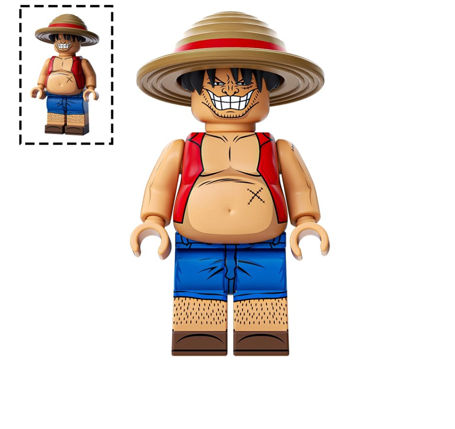 Luffy Fat One Piece Cartoon Tv Show Anime Custom Minifigures - $8.39