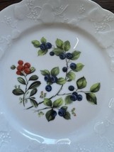 DANSK Ivy Blueberry Accent Salad Dessert Porcelain Plate Embossed trim. - $14.84