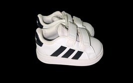 Adidas Grand Court 2.0 CF Toddler Shoes 4K White Black Stripes New With Box Baby image 4