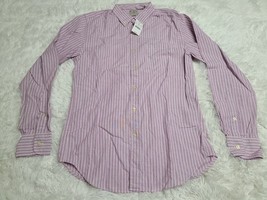 Mens S Tailored By J. Crew Lavender/Pink White Striped Long Sleeve Shirt NWT New - £10.66 GBP